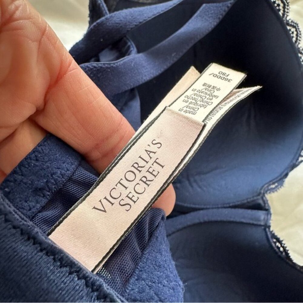 Victoria’s Secret Dream Angels Blue Lined Demi Push-Up Bra Size 36 DDD - Picture 5 of 6
